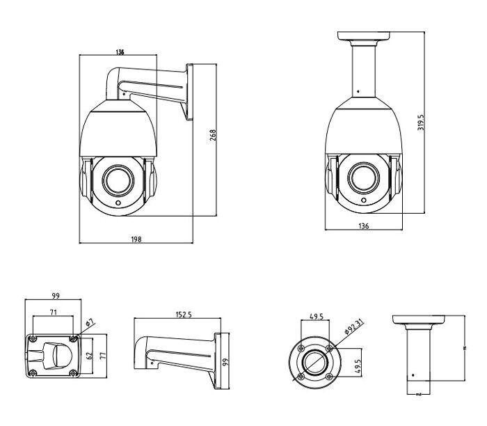 LONGSE IP κάμερα PT4A118XIGL500, 5.35-96.3mm, 5MP, PTZ, IP66, PoE - Image 4