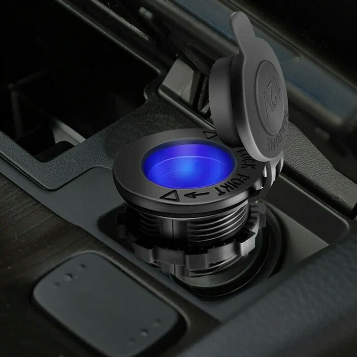 POWERTECH πρίζα αναπτήρα για σκάφη & οχήματα PTL-010, μπλε LED, 12V - Image 2