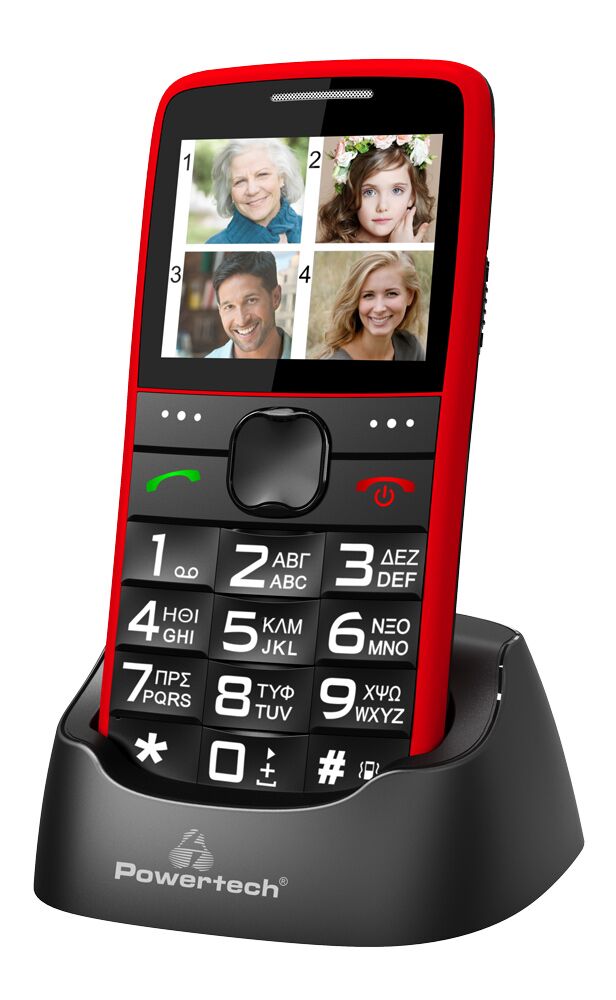 POWERTECH Κινητό Τηλέφωνο Sentry Eco PTM-25, SOS Call, με φακό, κόκκινο - Image 3