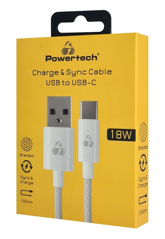 POWERTECH καλώδιο USB-C σε USB PTR-0184, 18W, 480Mbps, 1m, λευκό - Image 2