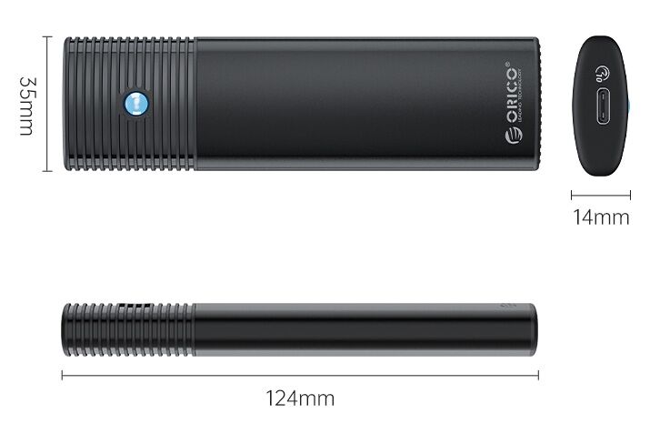 ORICO θήκη για Μ.2 NVMe SSD PWM2-G2-BK-EP, 10Gbps, έως 4TB, μαύρη - Image 3