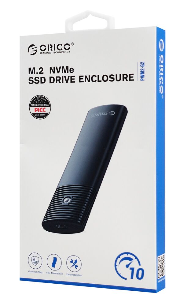 ORICO θήκη για Μ.2 NVMe SSD PWM2-G2-BK-EP, 10Gbps, έως 4TB, μαύρη - Image 9