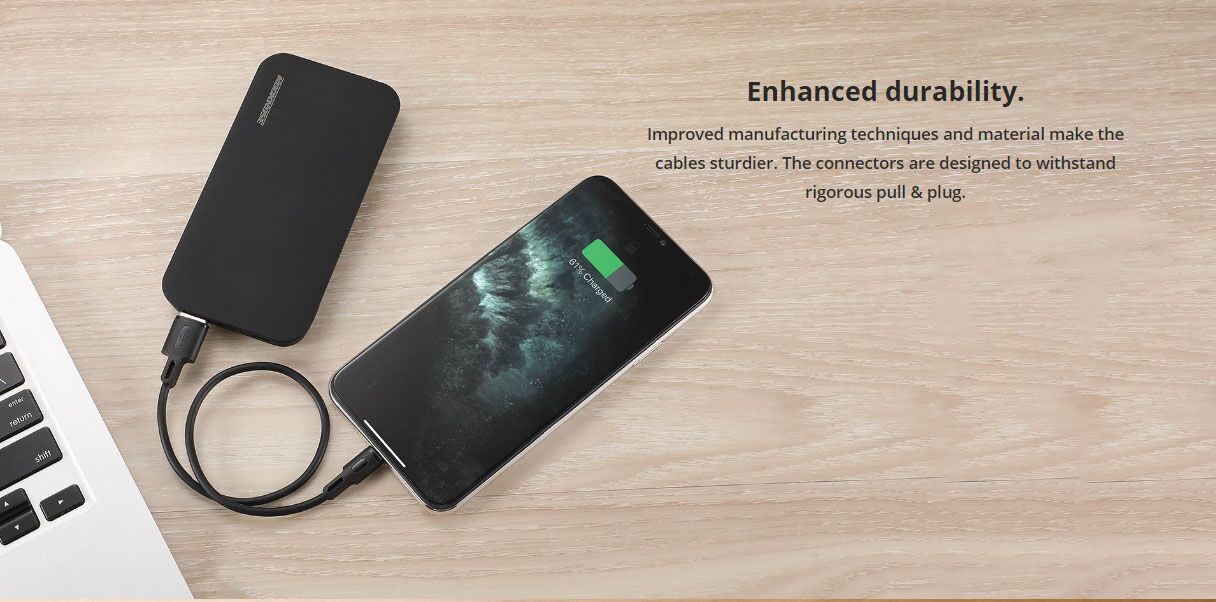 ROCKROSE καλώδιο USB σε Micro USB Beta AM Mini, 2.4A, 30cm, μαύρο - Image 5