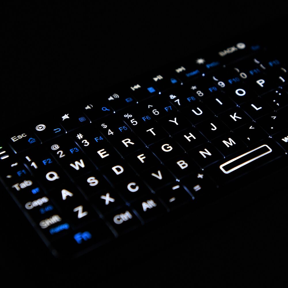 RIITEK ασύρματο mini πληκτρολόγιο K06, backlit, Bluetooth/2.4GHz, μαύρο - Image 4