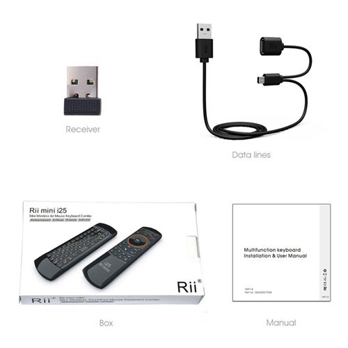 RIITEK τηλεχειριστήριο Mini i25 με πληκτρολόγιο & air mouse, 2.4GHz - Image 4