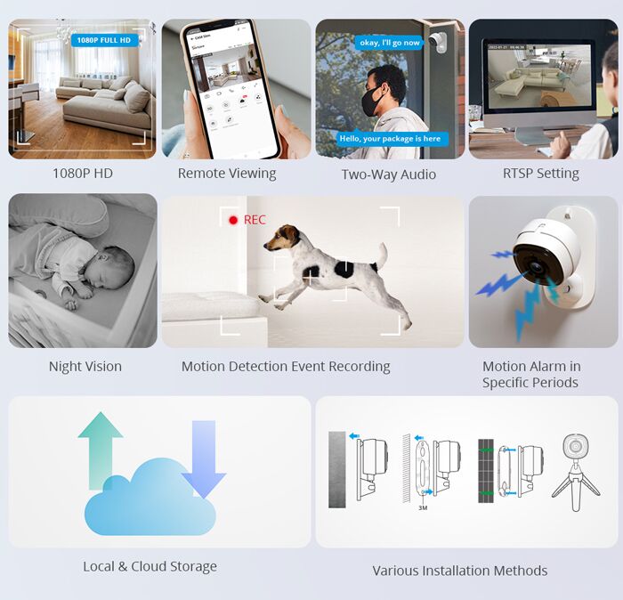 SONOFF smart κάμερα S-CAM με ηχητικό συναγερμό, 1080p FHD, Wi-Fi - Image 3