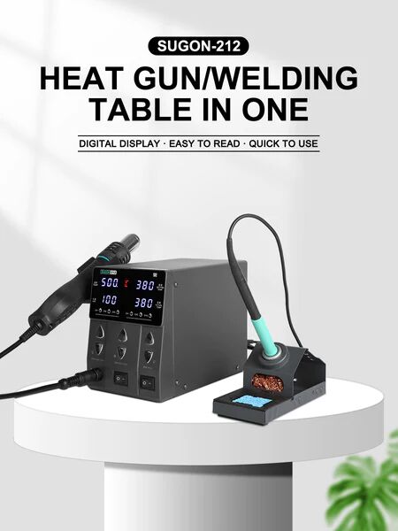 SUGON σταθμός συγκόλλησης 212 με κολλητήρι & air gun, 760W, 200-450 °C - Image 2
