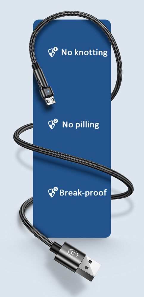 USAMS καλώδιο Micro USB σε USB SJ478, περιστρεφόμενο, 2A, 1m, πράσινο - Image 4