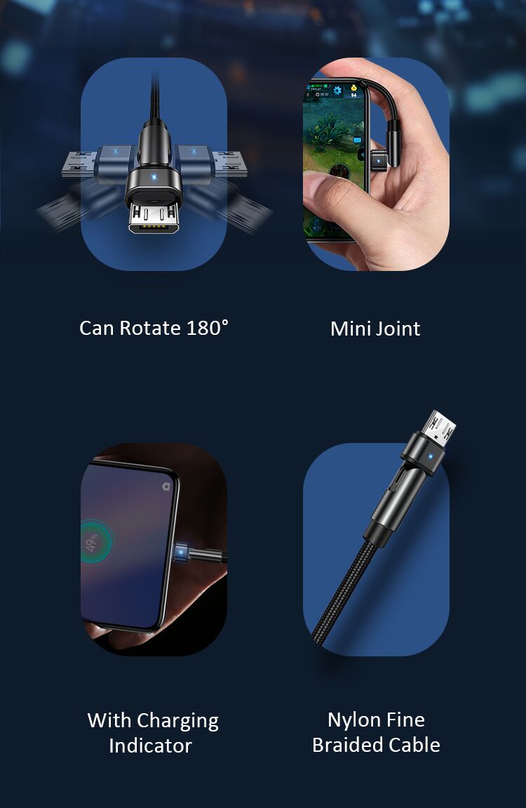 USAMS καλώδιο Micro USB σε USB SJ478, περιστρεφόμενο, 2A, 1m, πράσινο - Image 5