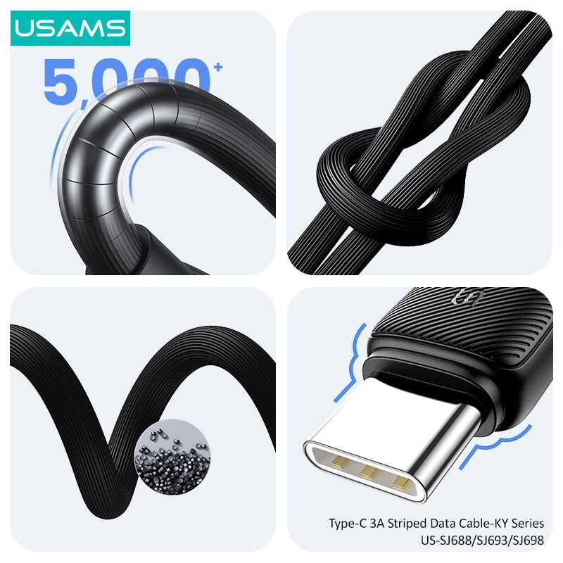 USAMS καλώδιο USB-C σε USB US-SJ693, 3A, 480Mbps, 2m, μαύρο - Image 4