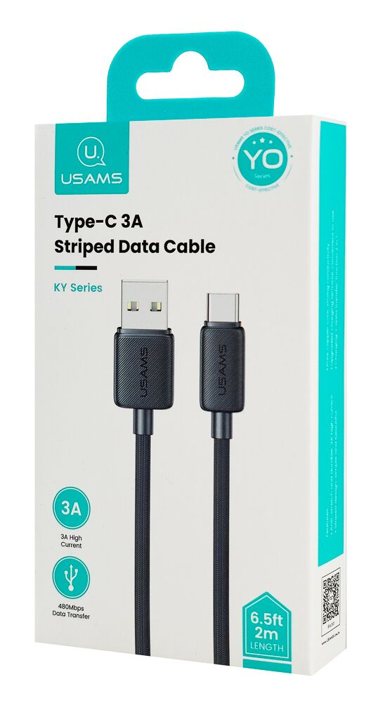 USAMS καλώδιο USB-C σε USB US-SJ693, 3A, 480Mbps, 2m, μαύρο - Image 6