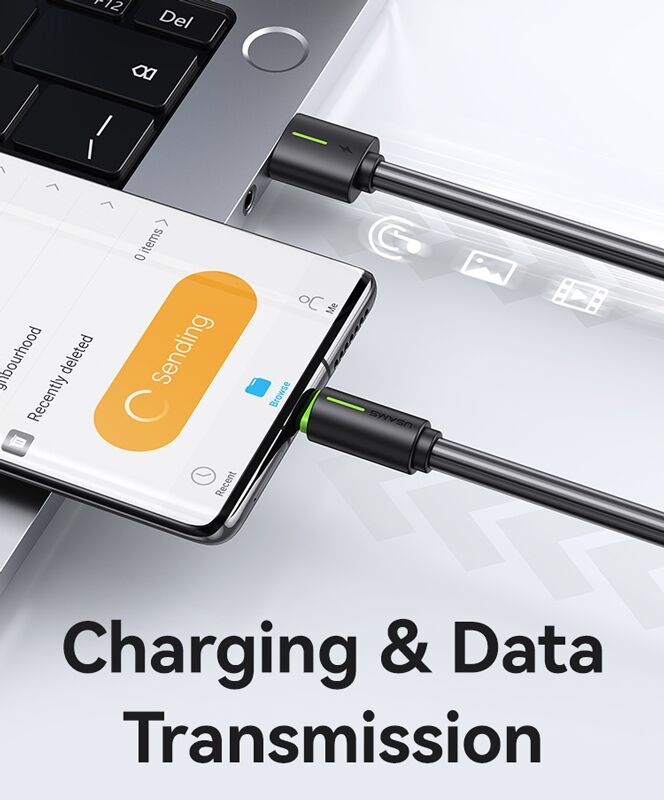 USAMS καλώδιο USB-C σε USB US-SJ732, 3A, 480Mbps, 1m, μαύρο - Image 3