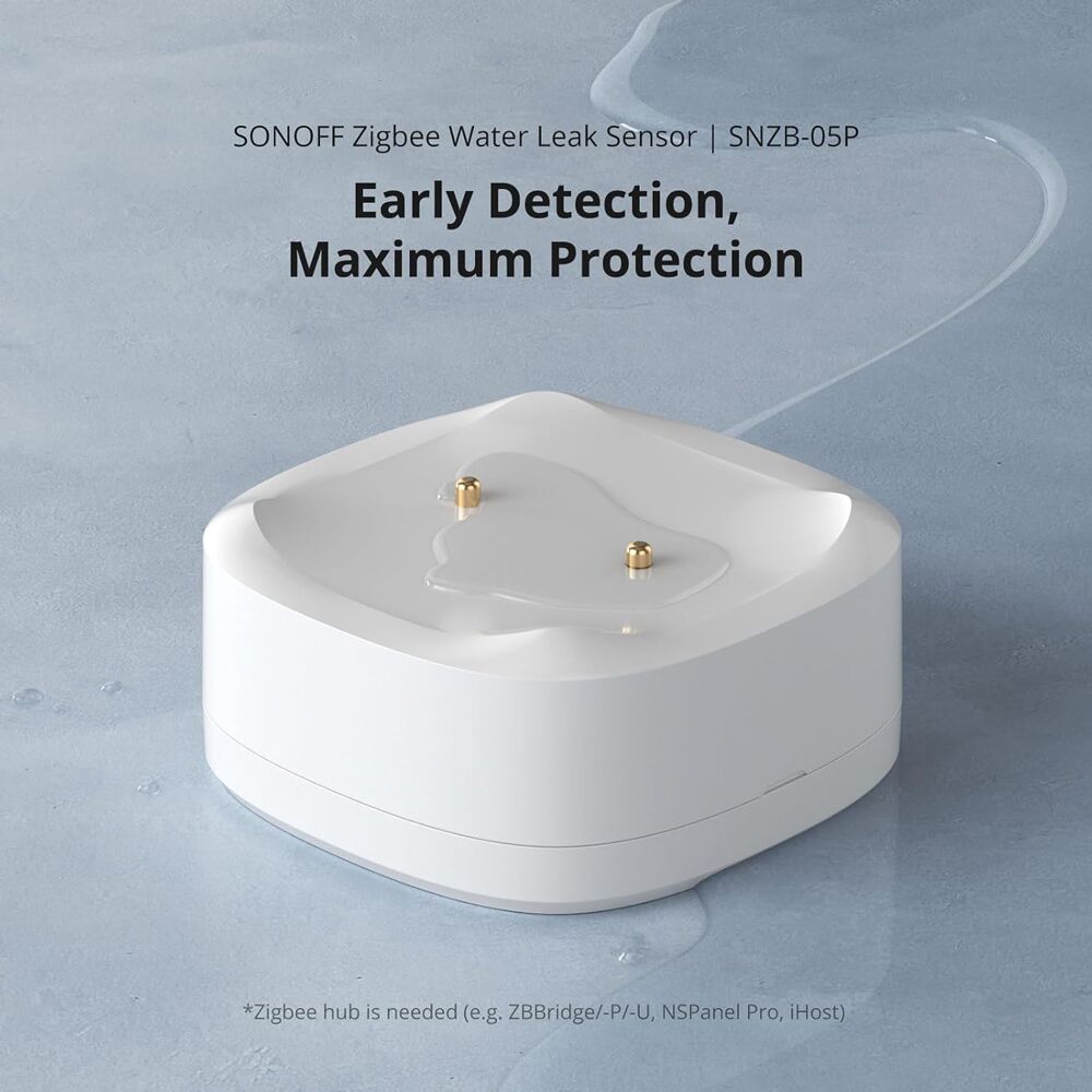 SONOFF smart ανιχνευτής πλημμύρας SNZB-05P, ZigBee, μπαταρίας, λευκός - Image 2