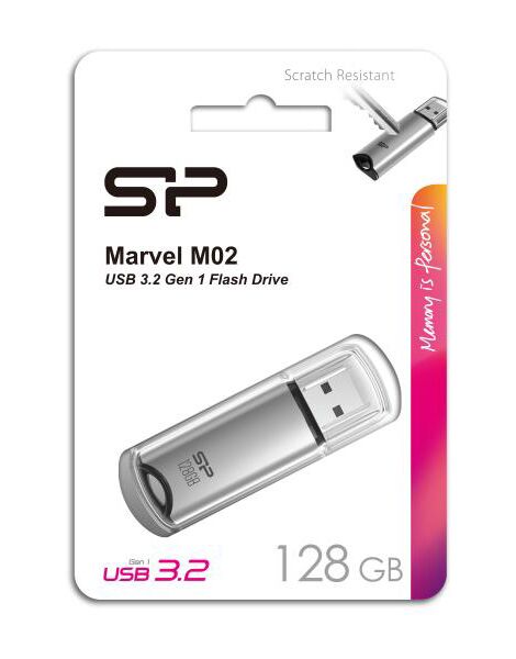 SILICON POWER USB Flash Drive Marvel M02, 128GB, USB 3.2, γκρι - Image 2