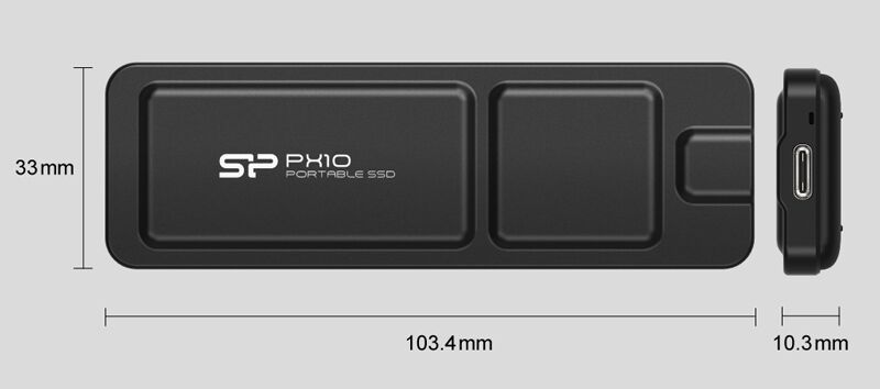SILICON POWER εξωτερικός SSD PX10, 512GB, USB 3.2, 1050-1050MB/s, μαύρος - Image 5