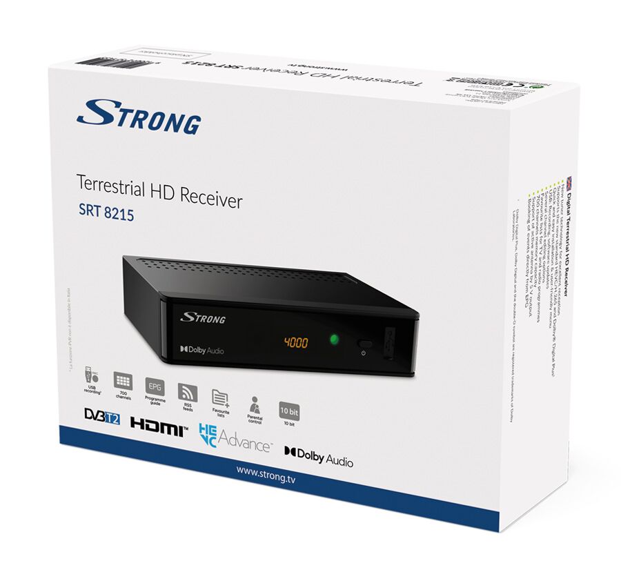 STRONG ψηφιακός δέκτης SRT8215 με τηλεχειριστήριο, DVB-T2, HEVC - Image 4