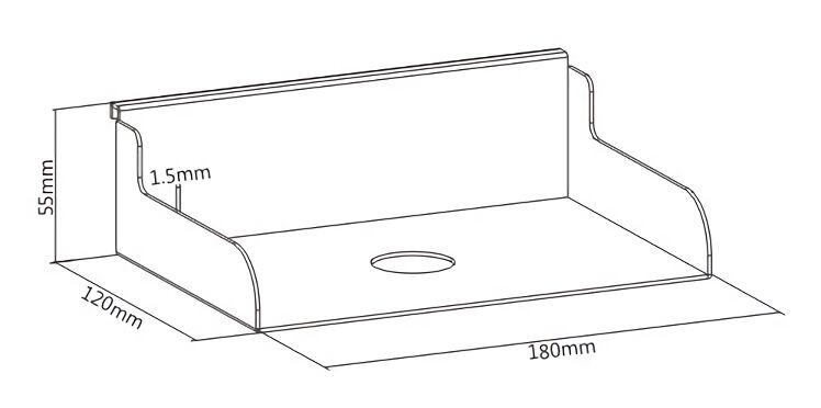 BRATECK ράφι SW03-10 για χρήση με το πάνελ SW series, 180x120x55mm - Image 5