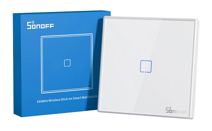 SONOFF smart διακόπτης T2EU1C-RF 433MHz, αφής, μονός, λευκός - Image 5