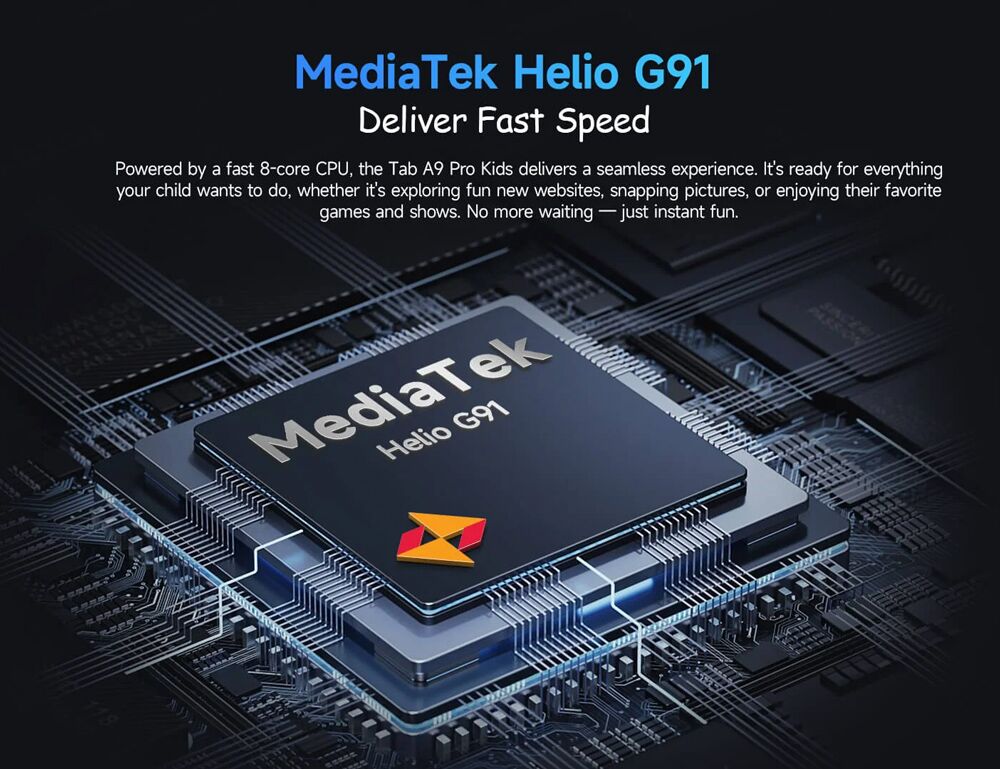 ULEFONE tablet Tab A9 Pro Kids, 8.68", 4/128GB, 4G, Android 15, 5040mAh, μπλε - Image 3