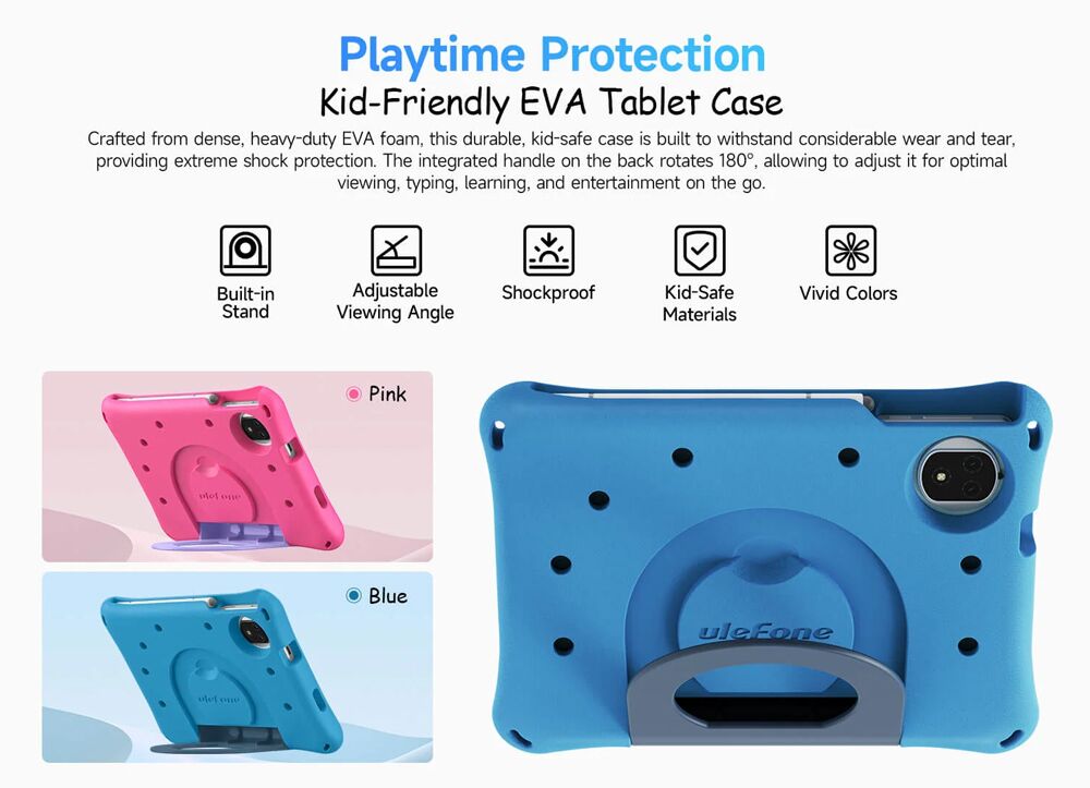 ULEFONE tablet Tab A9 Pro Kids, 8.68", 4/128GB, 4G, Android 15, 5040mAh, ροζ - Image 10