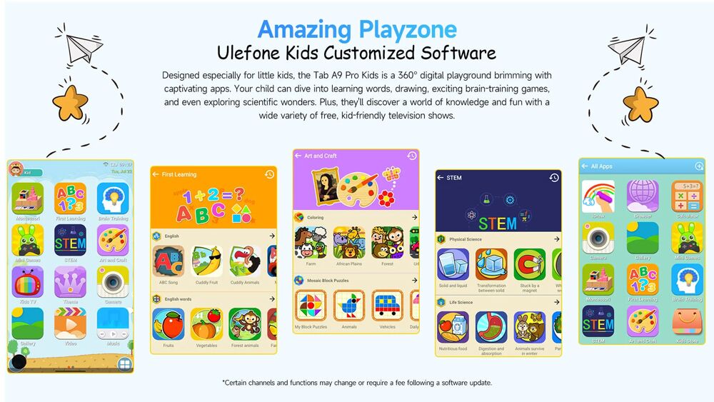 ULEFONE tablet Tab A9 Pro Kids, 8.68", 4/128GB, 4G, Android 15, 5040mAh, ροζ - Image 13