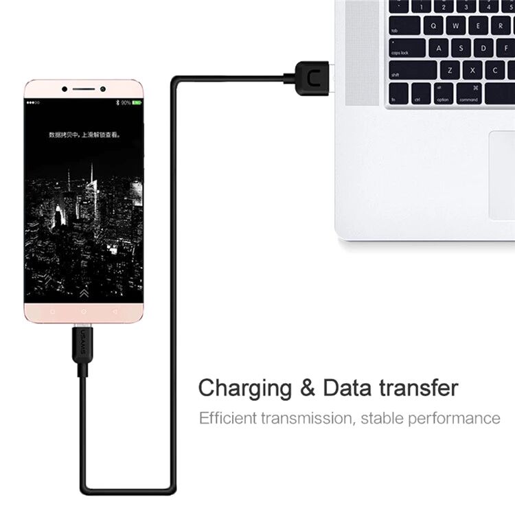 USAMS καλώδιο USB σε USB-C US-SJ099 U-Turn, 2.1A, 1m, μαύρο - Image 4