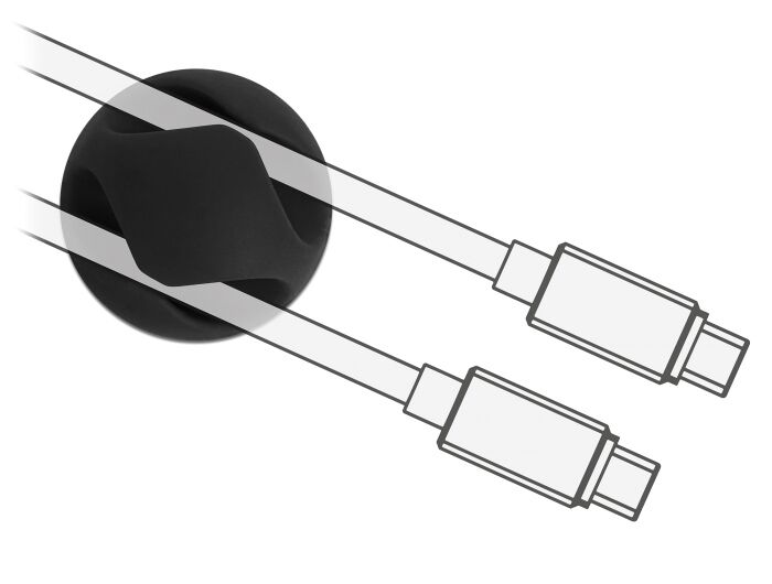 POWERTECH οργανωτές καλωδίων TIES-073, 2 θέσεις, Φ7mm, μαύρο, 10τμχ - Image 2