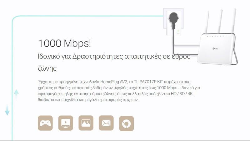TP-LINK Powerline kit TL-PA7017P, Passthrough, AV1000 Gigabit, Ver. 4.0 - Image 2