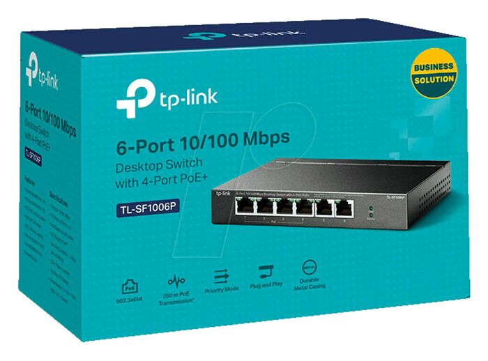 TP-LINK desktop switch TL-SF1006P, 6-Port 10/100Mbps, 4x PoE+, Ver. 1.0 - Image 6
