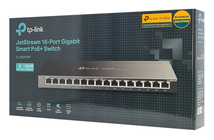 TP-LINK JetStream switch TL-SG2016P, 16-Port Gigabit, 8x PoE+, Ver. 1.0 - Image 3