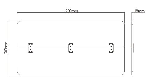 BRATECK επιφάνεια γραφείου TP12060R-2P, 120x60x1.8cm, καφέ ξύλινη - Image 5