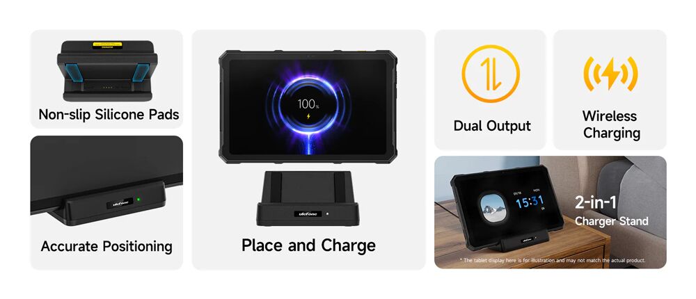 ULEFONE βάση φόρτισης UAS21 για tablet Armor Pad 4 series, 10W, μαύρη - Image 3