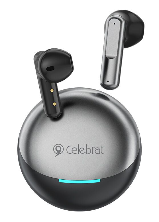 CELEBRAT earphones με θήκη φόρτισης W61, True Wireless, 13mm, 25/200mAh, μαύρα