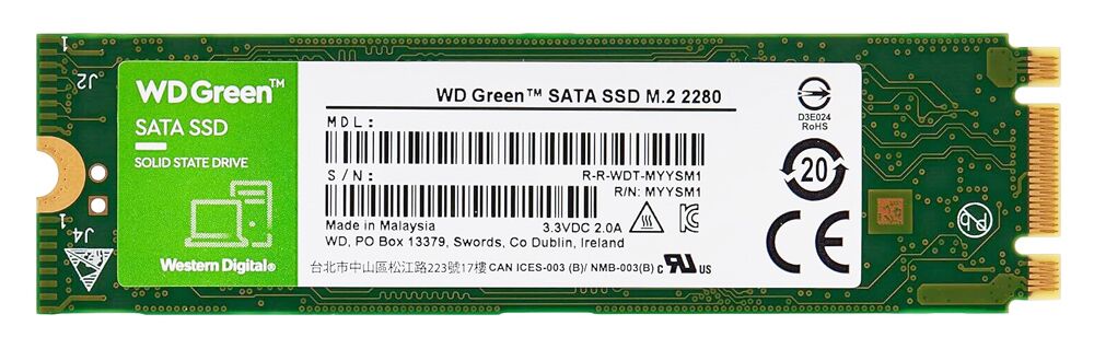 WD M.2 SATA III SSD Green WDS480G3G0B, 480GB, 545MBps, Factory Recertified