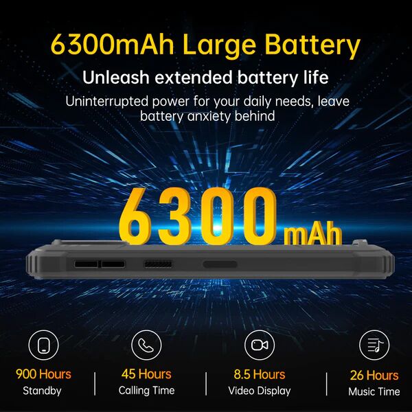 OUKITEL smartphone WP32, 6", 4/128GB, 6300mAh, IP68/IP69K, μαύρο - Image 3