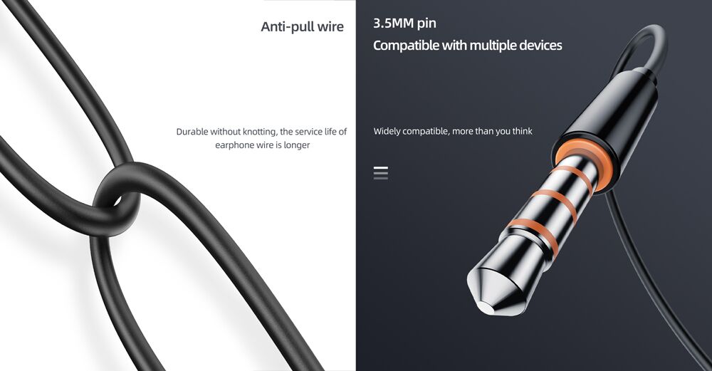 YISON earphones με μικρόφωνο X2, 3.5mm σύνδεση, Φ10mm, 1.36m, λευκά - Image 2