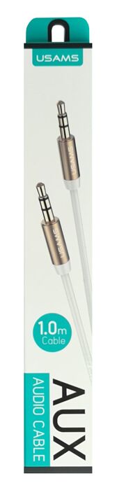 USAMS καλώδιο ήχου 3.5mm YP-01, AUX, 1m, λευκό - Image 2