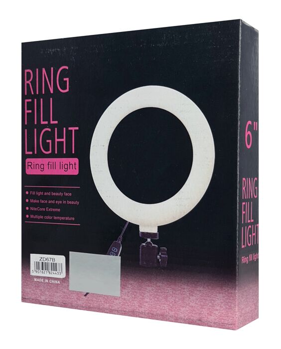 Φωτιστικό δαχτυλίδι LED ZD67B με μίνι τρίποδα, Φ 16cm, 12W - Image 4