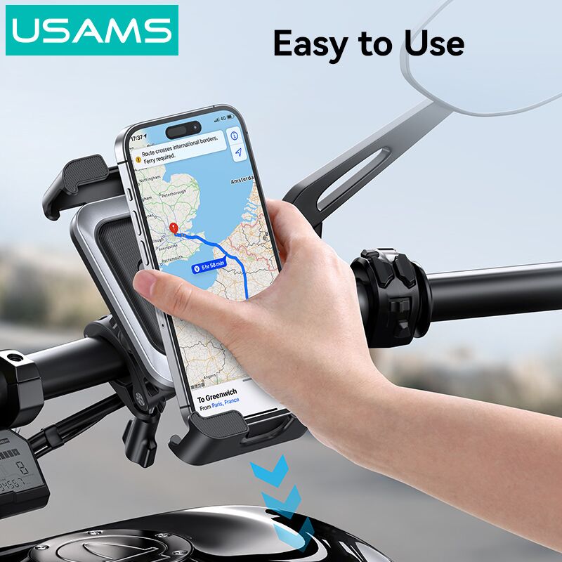 USAMS βάση ποδηλάτου για smartphone ZJ082, μαύρη - Image 3