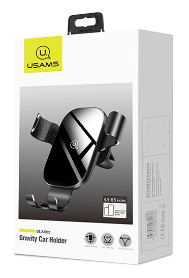 USAMS βάση αεραγωγού αυτοκινήτου Gravity Car Mount US-ZJ052, μαύρη - Image 4