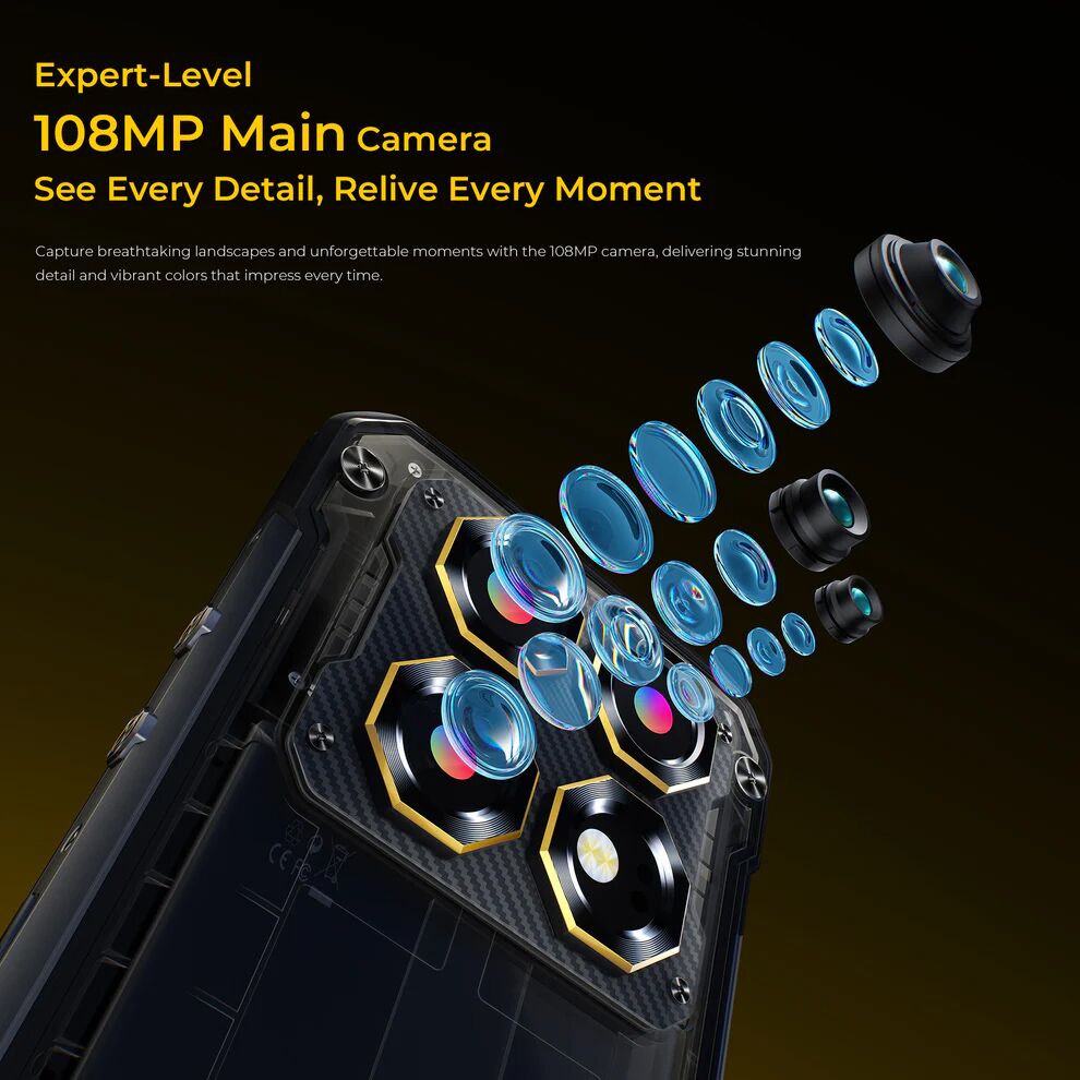 OUKITEL smartphone WP60, 7.2", 8/256GB, 5G, 10000mAh, IP68/IP69K/MIL-STD-810H, μαύρο - Image 9