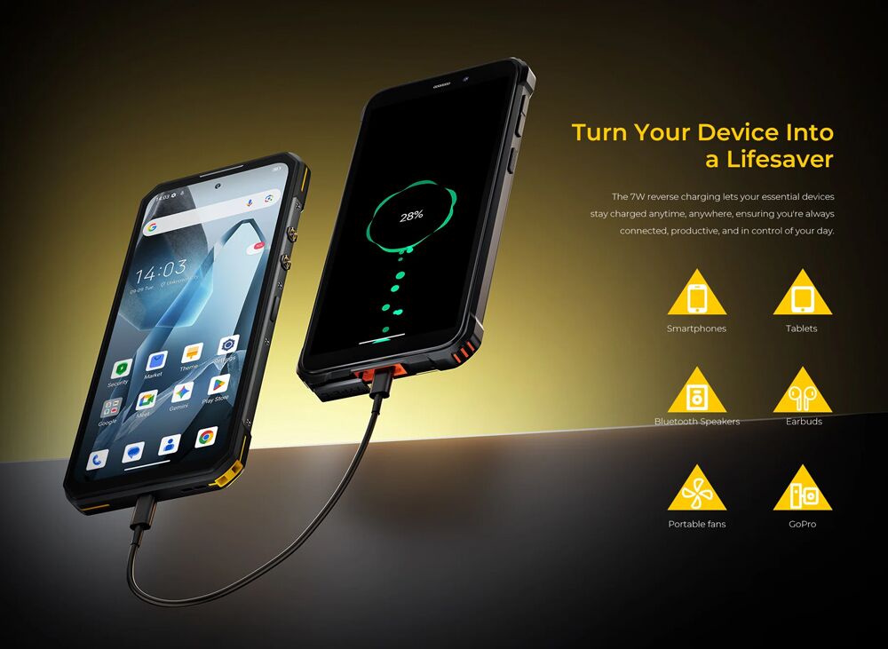 OUKITEL smartphone WP60, 7.2", 8/256GB, 5G, 10000mAh, IP68/IP69K/MIL-STD-810H, μαύρο - Image 10