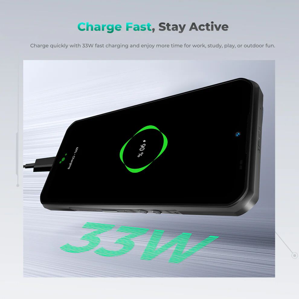 OUKITEL smartphone WP62, 6.6", 12/512GB, 5G, 11000mAh, IP68/IP69K/MIL-STD-810H, ασημί - Image 8